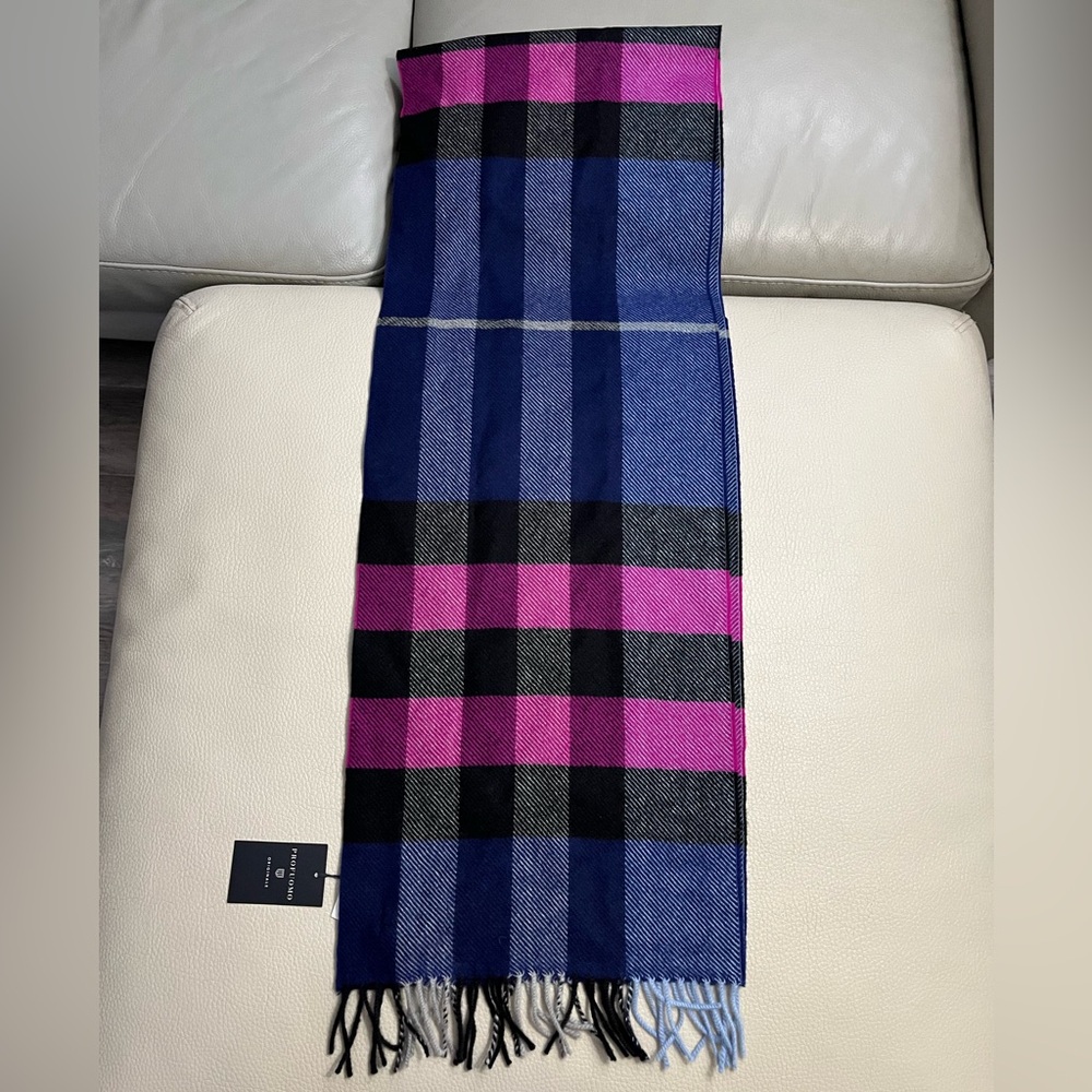 NWT - Profuomo 100% Lambswool Tartan Scarf
